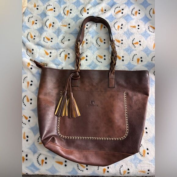 Vintage Tassel Tote Bag, Large Capacity Braided Shoulder Strap Bag - Picture 4 of 12